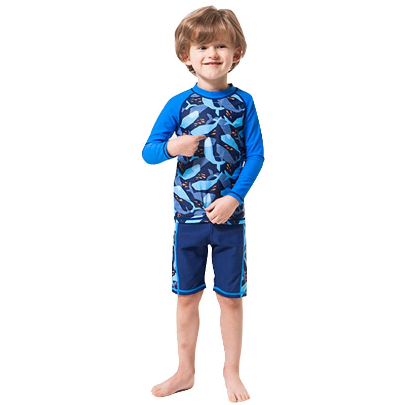 Raneelland 2025 New Boy Girl Swimwear Swim Suits Sun Protective Long Sleeve Children Swimsuits Children's Bathing Suit  Kids Swimming Suits