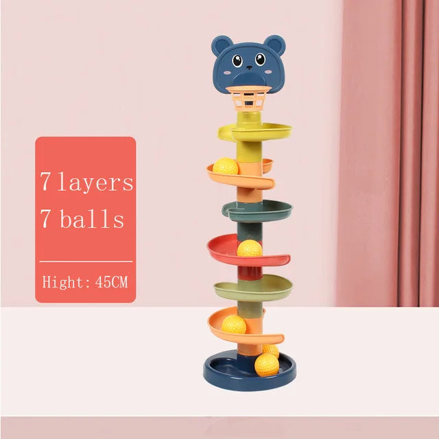 Raneelland  Montessori Baby Toy Rolling Ball Children Montessori Educational Games For Babies Stacking Track Baby Development Toys Children