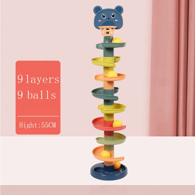 Raneelland  Montessori Baby Toy Rolling Ball Children Montessori Educational Games For Babies Stacking Track Baby Development Toys Children