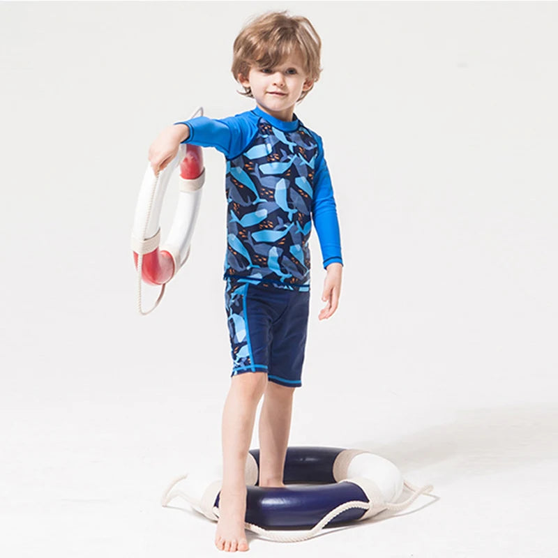 Raneelland 2025 New Boy Girl Swimwear Swim Suits Sun Protective Long Sleeve Children Swimsuits Children's Bathing Suit  Kids Swimming Suits