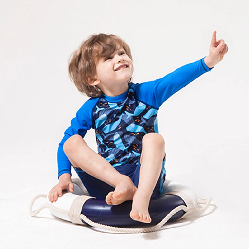 Raneelland 2025 New Boy Girl Swimwear Swim Suits Sun Protective Long Sleeve Children Swimsuits Children's Bathing Suit  Kids Swimming Suits