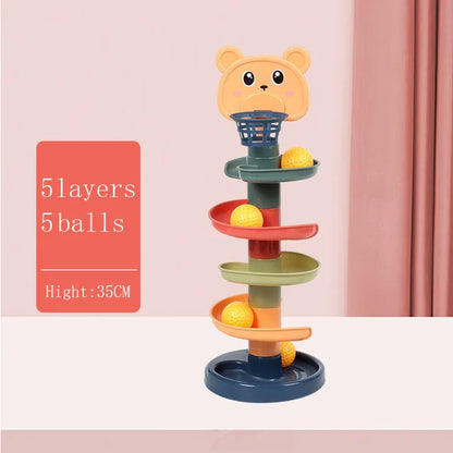 Raneelland  Montessori Baby Toy Rolling Ball Children Montessori Educational Games For Babies Stacking Track Baby Development Toys Children
