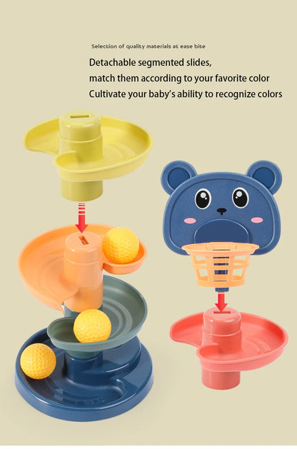 Raneelland  Montessori Baby Toy Rolling Ball Children Montessori Educational Games For Babies Stacking Track Baby Development Toys Children