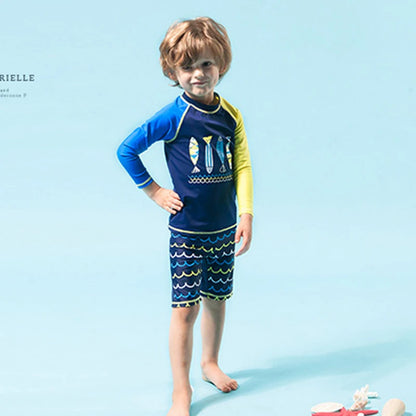 Raneelland 2025 New Boy Girl Swimwear Swim Suits Sun Protective Long Sleeve Children Swimsuits Children's Bathing Suit  Kids Swimming Suits
