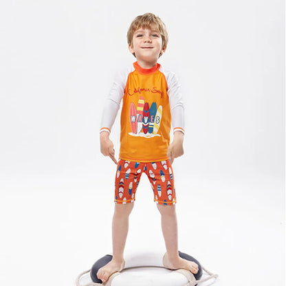 Raneelland 2025 New Boy Girl Swimwear Swim Suits Sun Protective Long Sleeve Children Swimsuits Children's Bathing Suit  Kids Swimming Suits