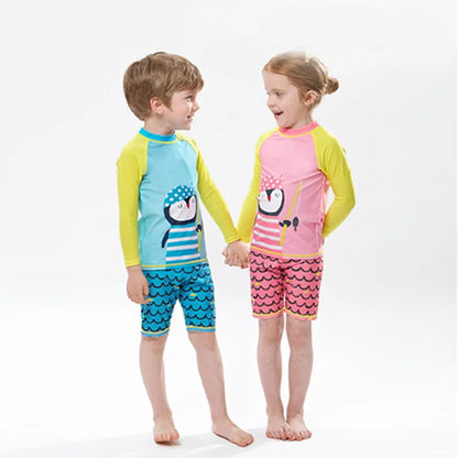 Raneelland 2025 New Boy Girl Swimwear Swim Suits Sun Protective Long Sleeve Children Swimsuits Children's Bathing Suit  Kids Swimming Suits